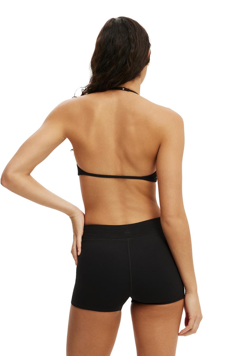 COTTON ON BODY Women's Active Ultra Soft Halter Open Back Crop, Alternate, color, Black