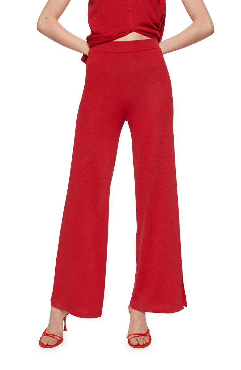 MANGO Slit Hem Knit Pants, Main, color,