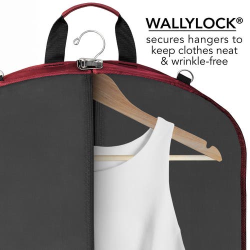 Wallybags 52" Premium Travel Garment Bag With Shoulder Strap And Two Large Pockets In Red