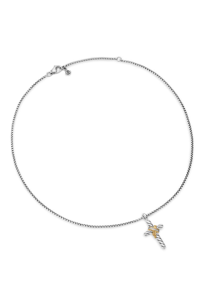 Cross Necklace with Pavé Diamonds, Alternate, color, DIAMOND