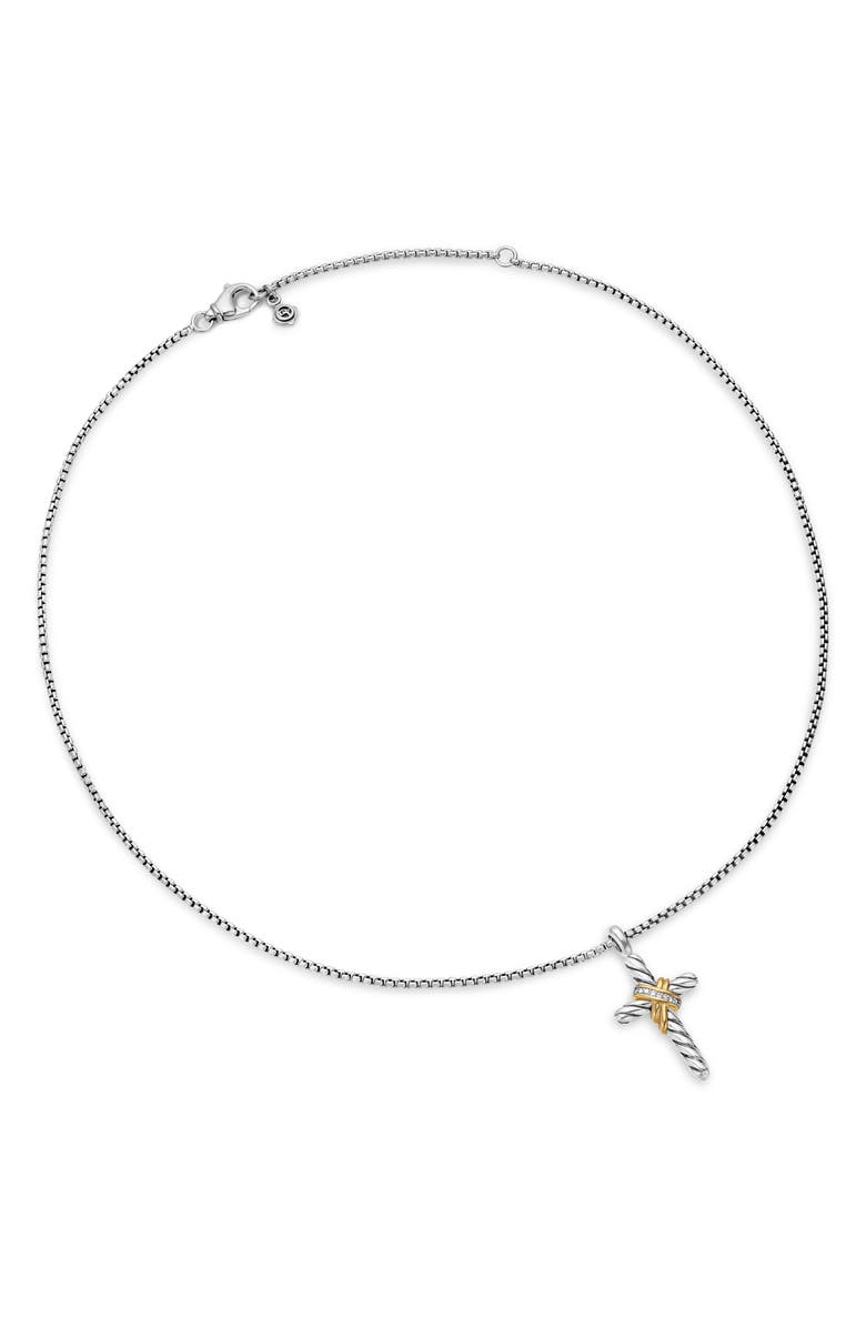 David Yurman Cross Necklace with Pavé Diamonds, Alternate, color, Diamond
