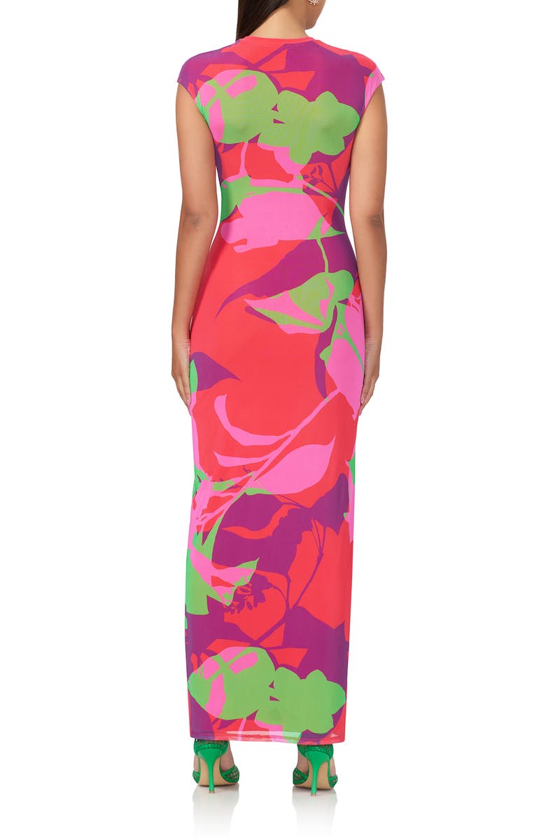 AFRM Cody Printed Cap Sleeve Mesh Maxi Dress, Alternate, color, Graphic Floral