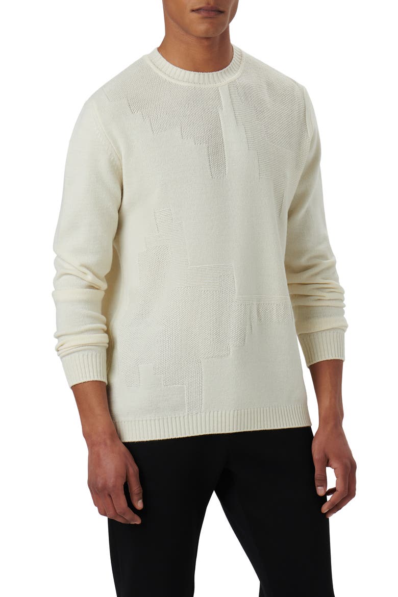 Merino Wool Blend Crewneck Sweater, Main, color, CHALK