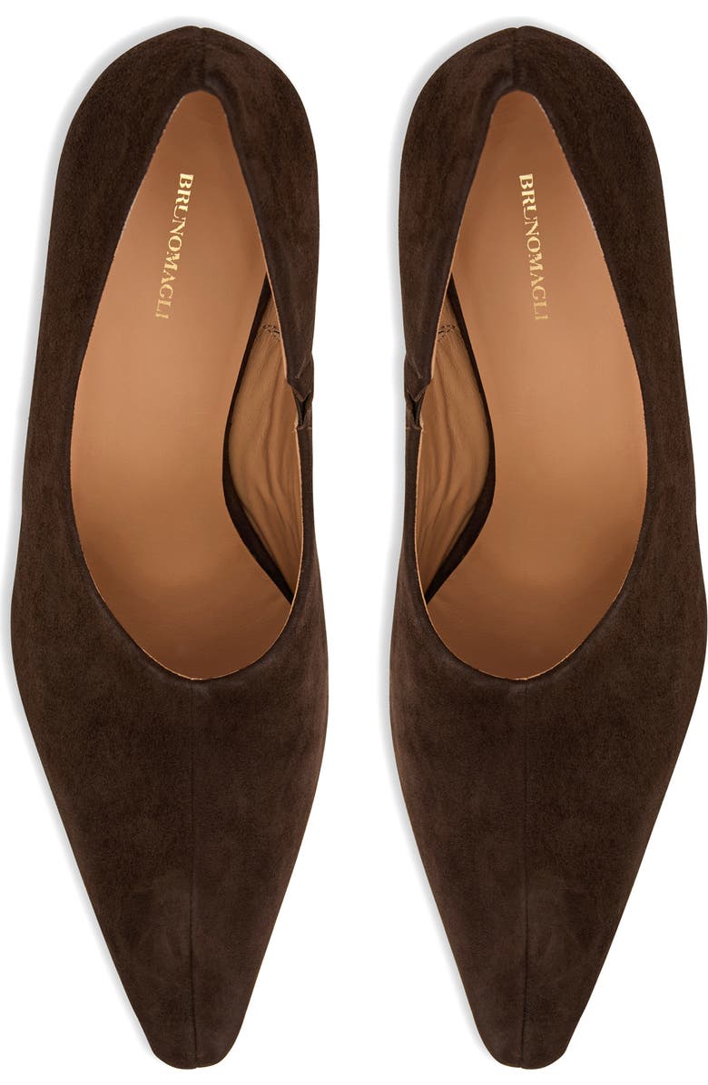 Bruno Magli Athena Pointed Toe Pump, Alternate, color, Dark Brown Suede