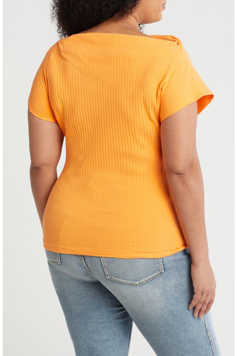 Ribbed Stretch Cotton Top, Alternate, color, ORANGE