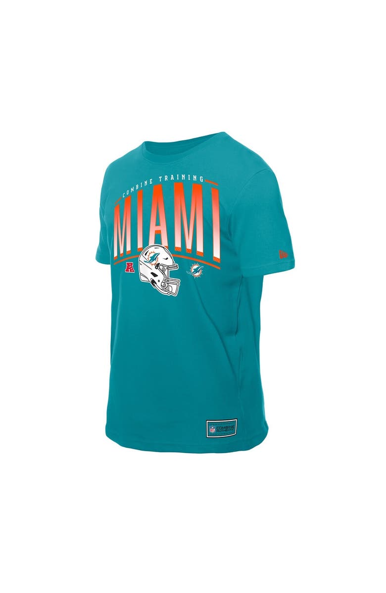 New Era Men's New Era  Aqua Miami Dolphins Combine Authentic Training Throwback T-Shirt, Alternate, color, Aqua