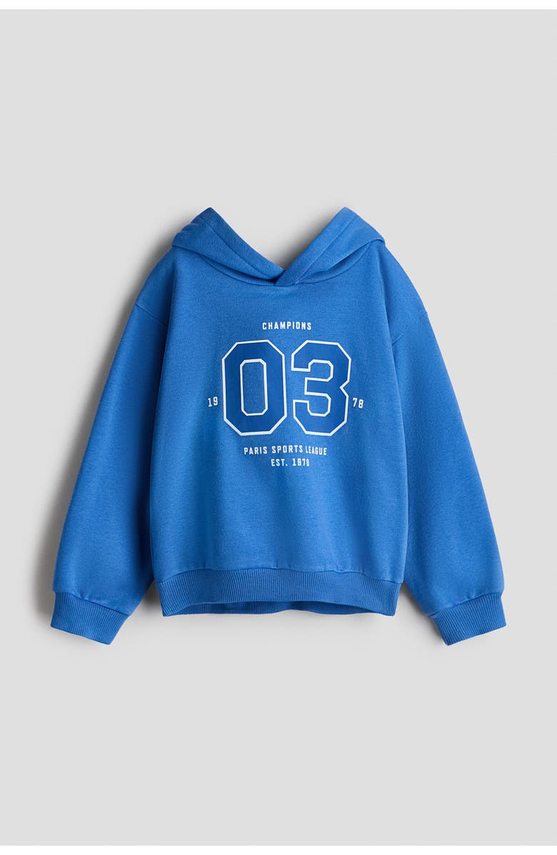 H&M Printed Hoodie, Main, color, Blue/03