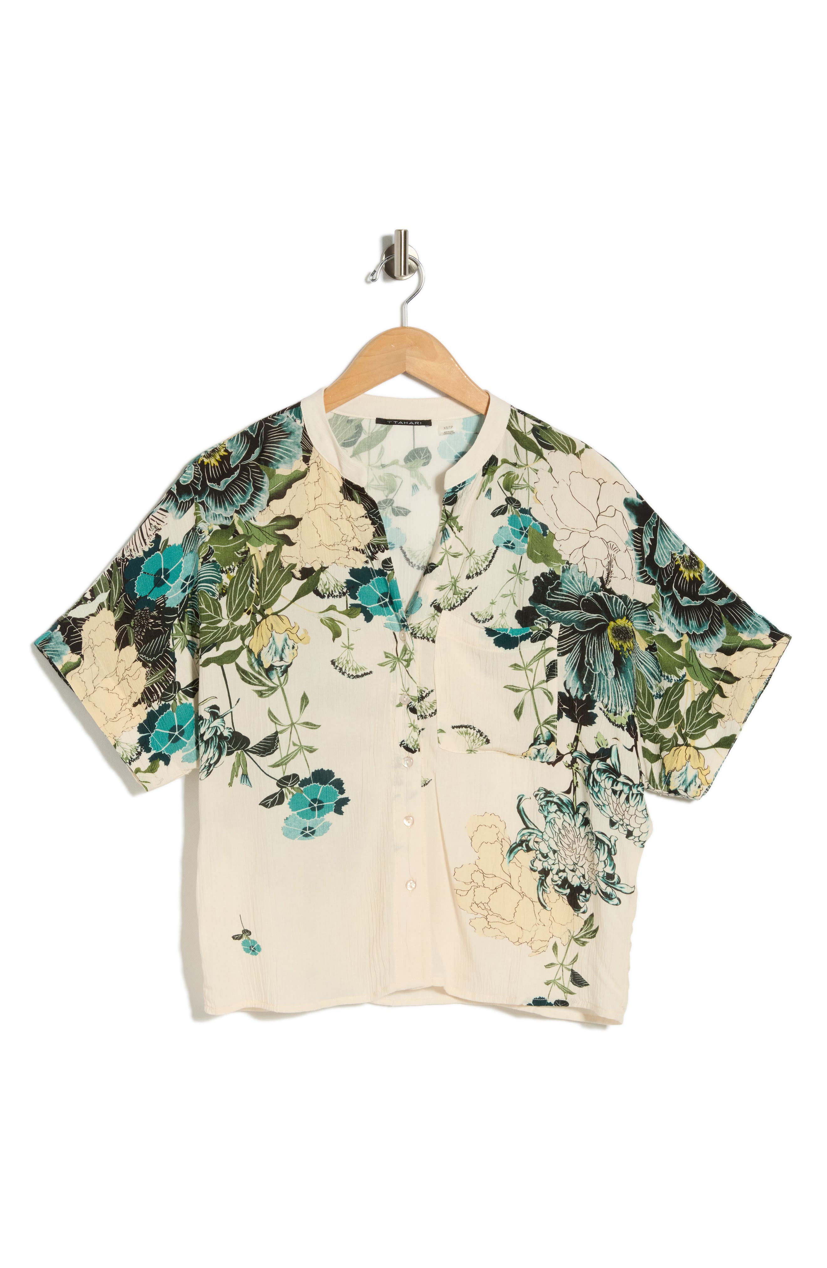 T Tahari Split Neck Shirt