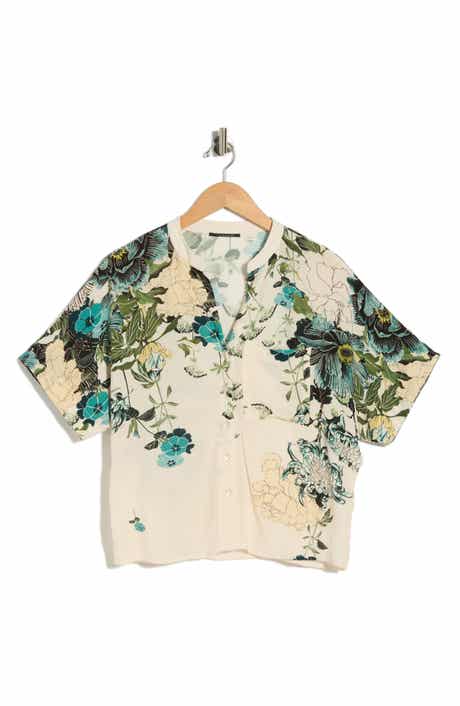 T Tahari Split Neck Shirt