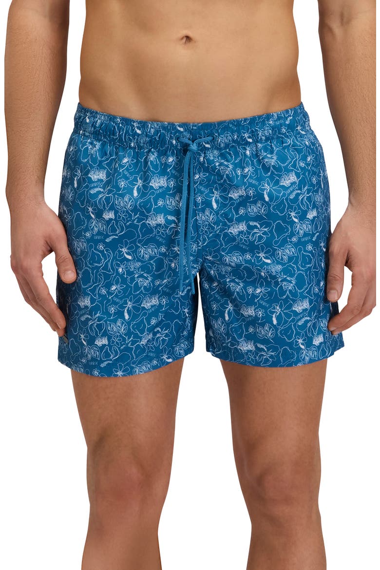 Print Swim Trunks, Main, color, FJORD BLUE