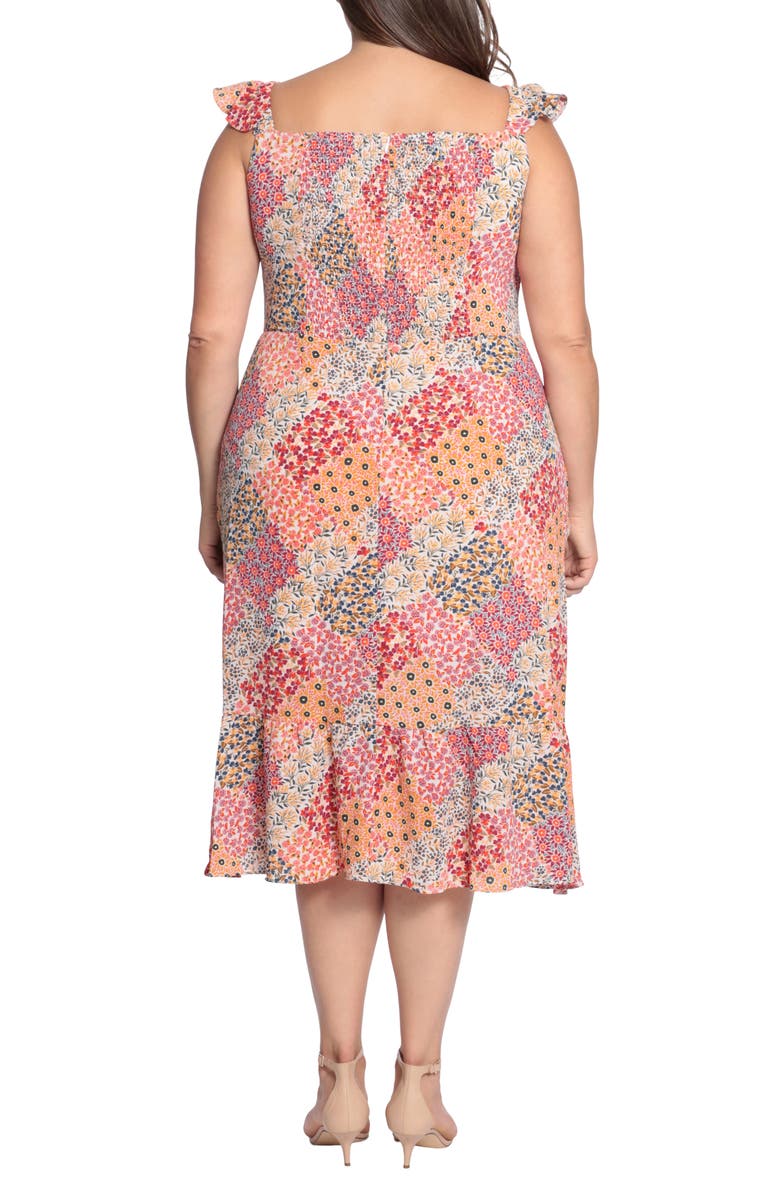 Donna Morgan Floral Square Neck Midi Dress, Alternate, color,