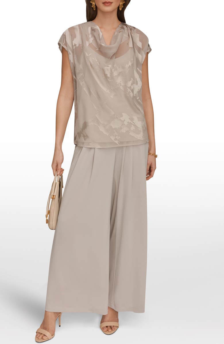 Donna Karan New York Mixed Media Cowl Neck, Alternate, color, Tuscan Grey