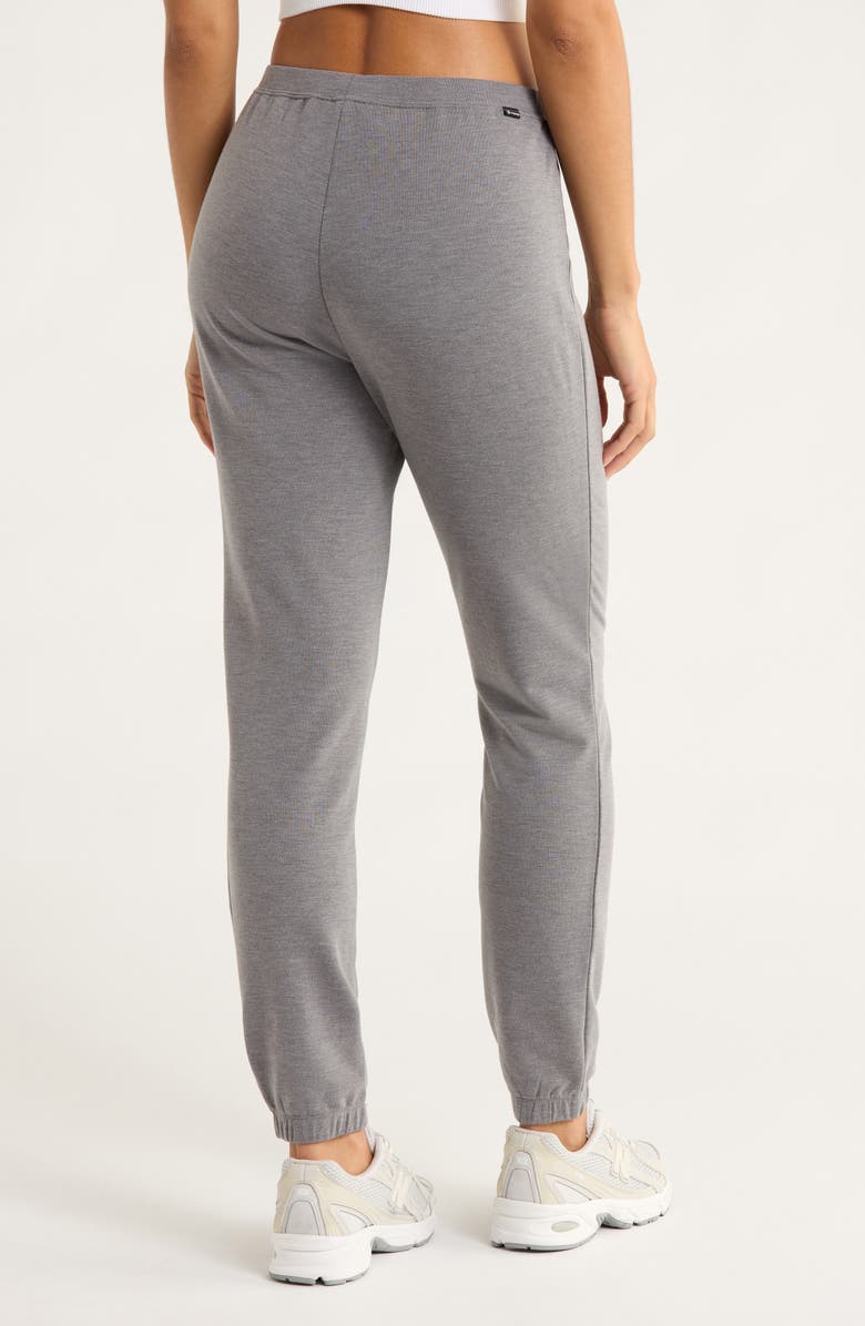 MPG Slim Fit Cozy Recycled Polyester Blend Fleece Joggers, Alternate, color, Heather Steel Grey