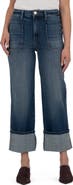 KUT from the Kloth Sienna Cuffed High Waist Relaxed Straight Leg Jeans