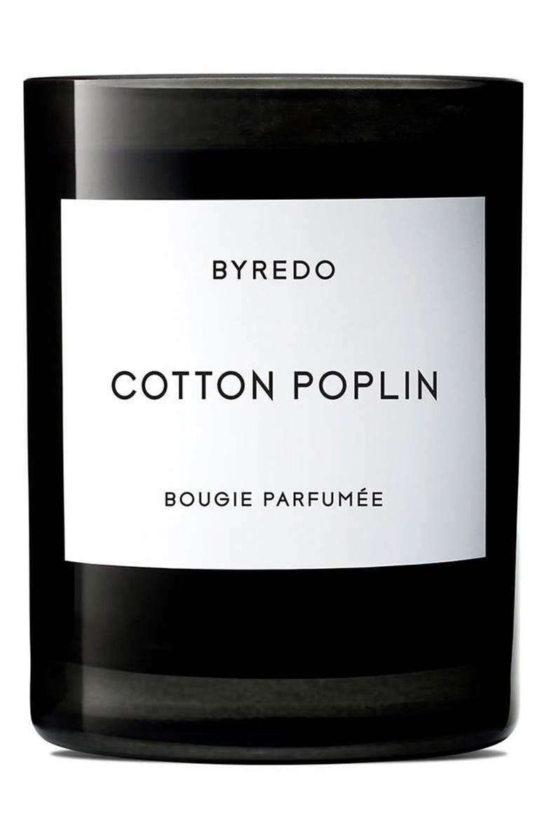 BYREDO Cotton Poplin Scented Candle, Main, color,