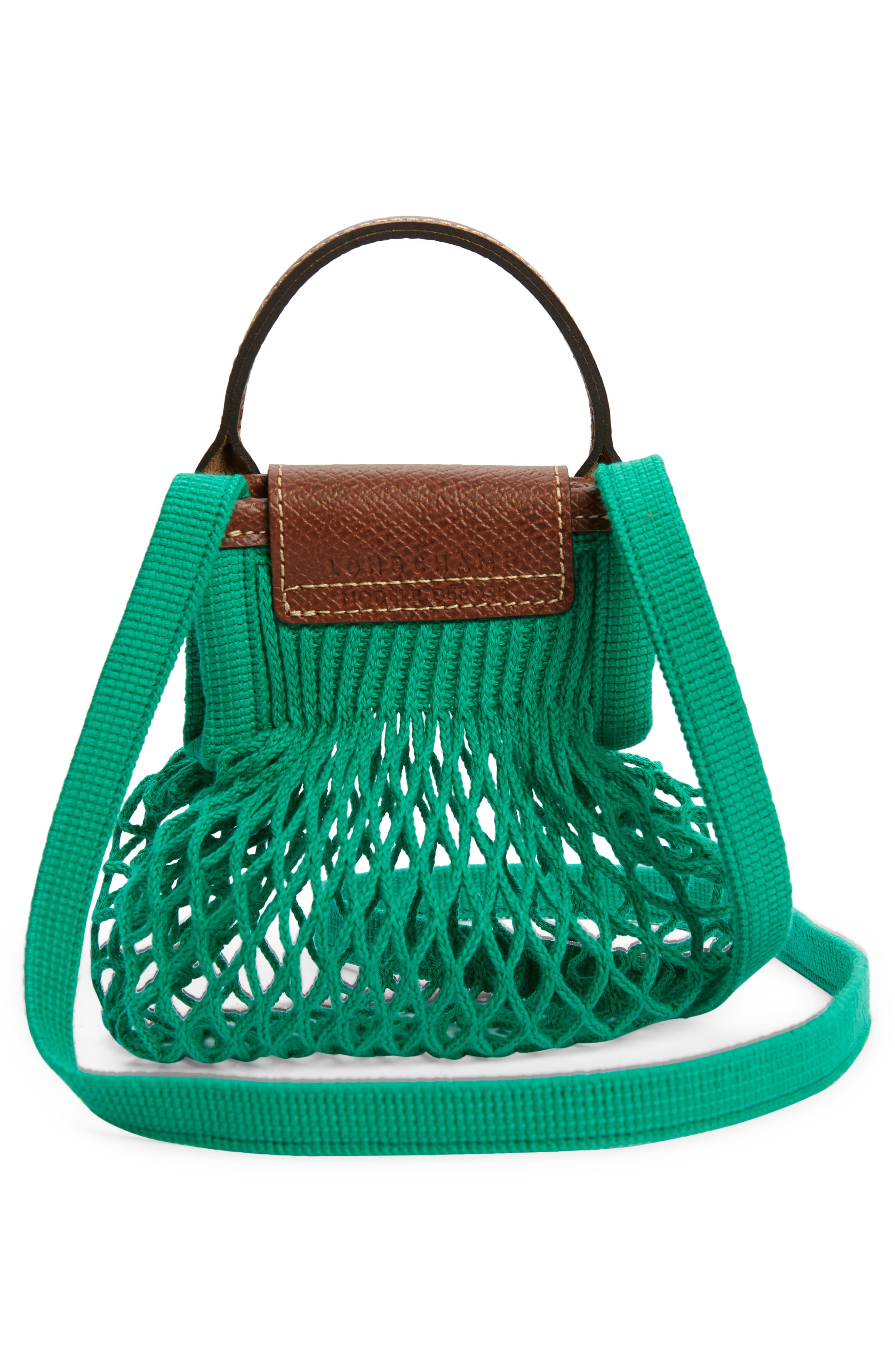 Le Pliage Extra Small Filet Knit Shoulder Bag, Alternate, color, GREEN