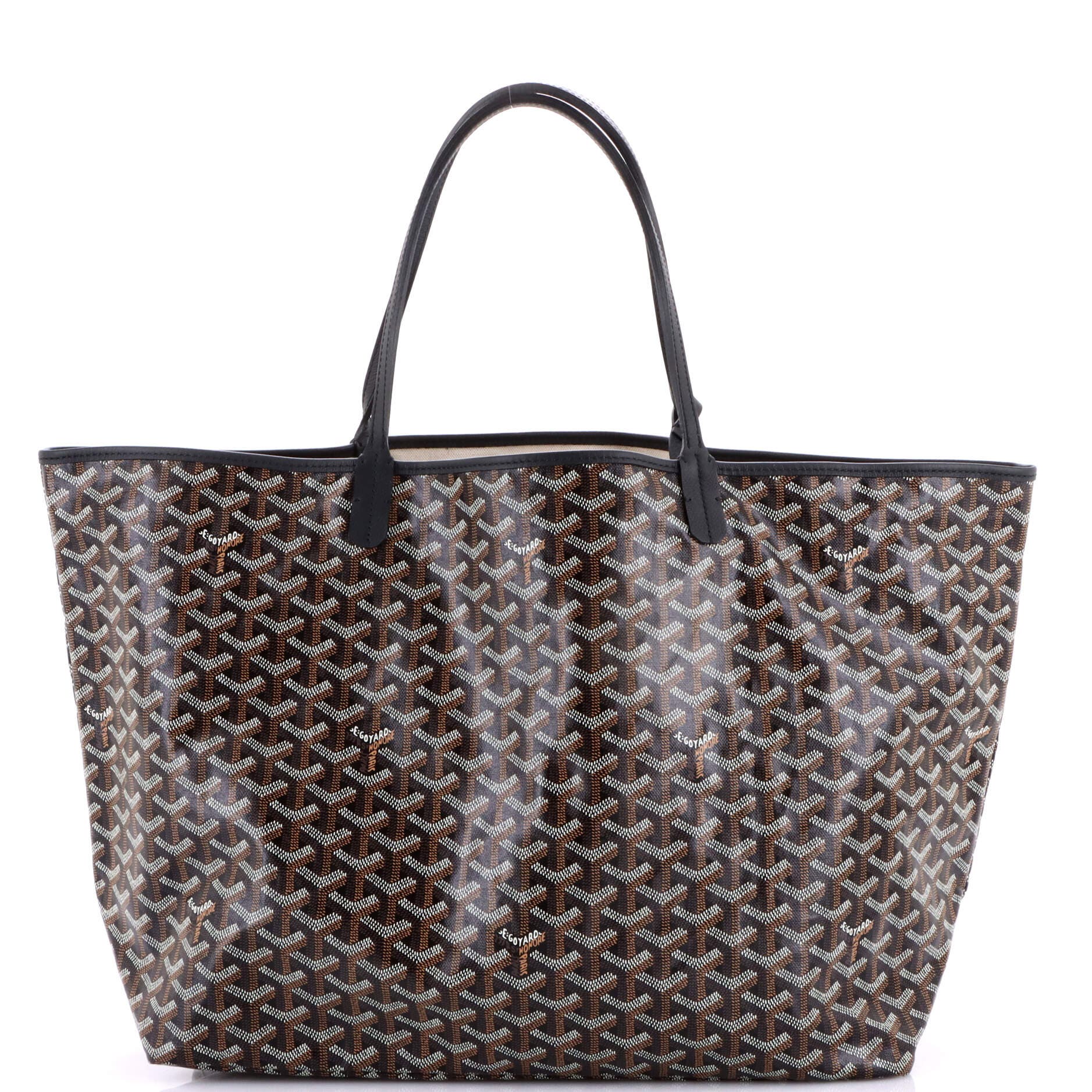 Pre-Owned Goyard Saint Louis Tote Coated Canvas GM, Alternate, color, Black
