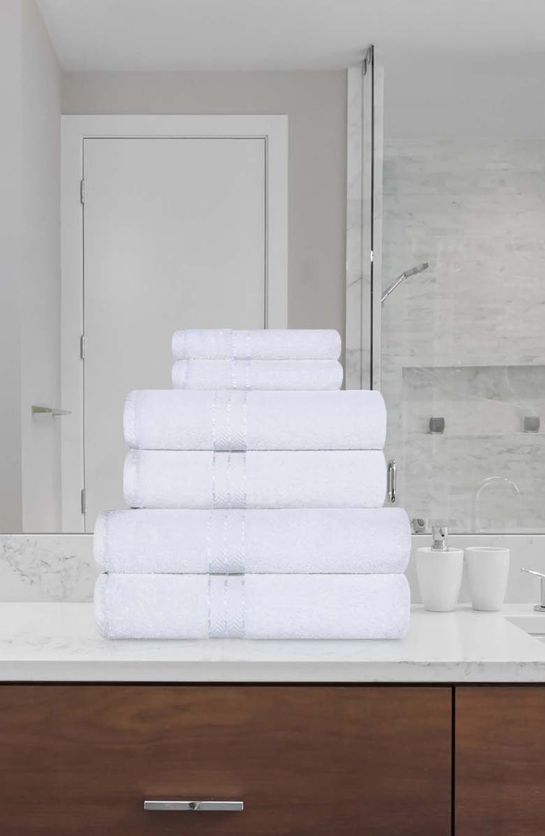 Superior 6-Piece Turkish Cotton Towel Set, Alternate, color, White