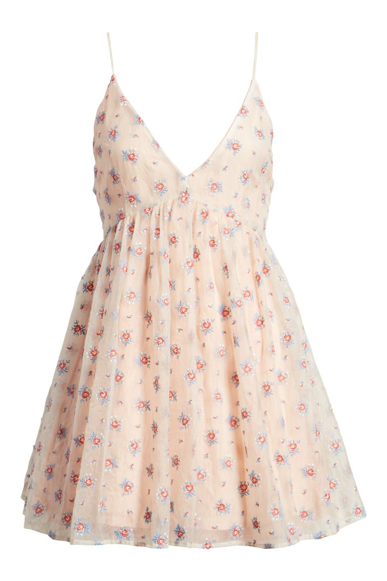 Syrah Floral Taffeta Party Dress, Alternate, color, SHEER ROSEBUD EMBROIDERY