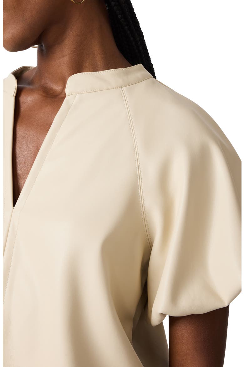 Cecila Faux Leather Top, Alternate, color, BONE