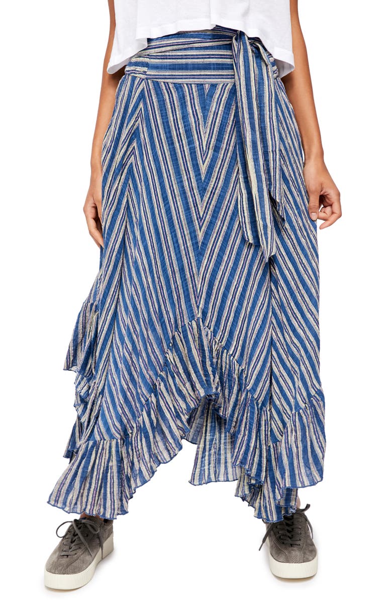 Free People Giselle Chevron Asymmetrical Skirt, Main, color,