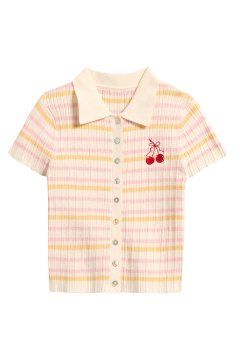 Kids' Embroidered Short Sleeve Polo Sweater (Big Kid)