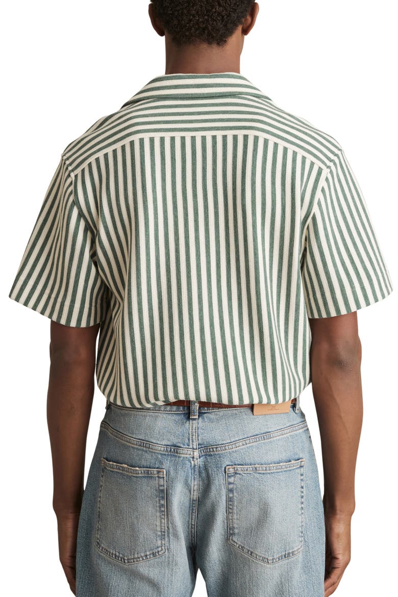 Trig Textured Stripe Camp Shirt, Alternate, color, GREEN/ WHITE