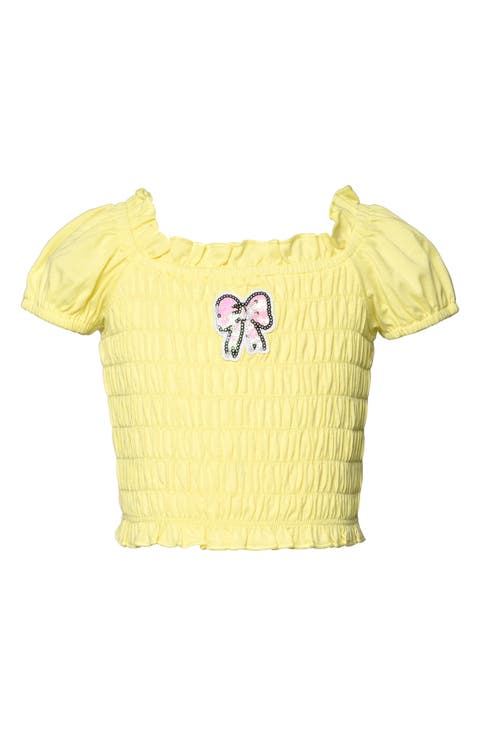 Kids' Smocked Puff Sleeve Top (Little Kid)
