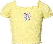 Sara Sara Kids' Smocked Puff Sleeve Top