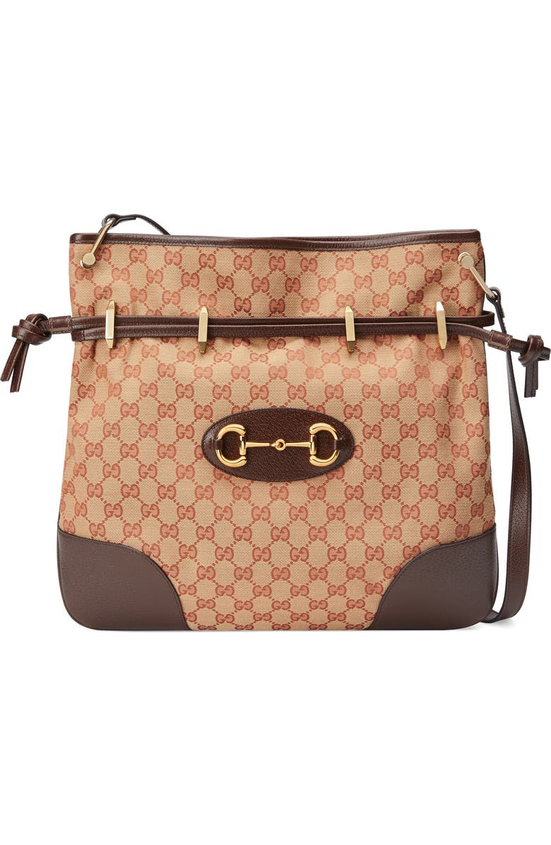 Gucci Large 1955 Horsebit GG Original Canvas Messenger Bag, Main, color,