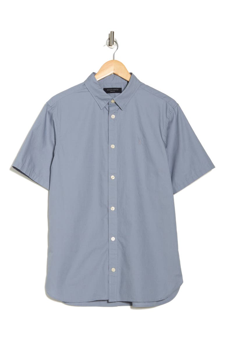 Riviera Short Sleeve Button-Up Shirt, Alternate, color, DUSTY BLUE