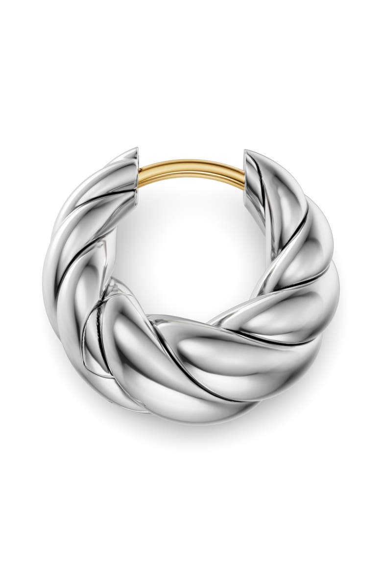 Sculpted Cable Tapered Hoop Earrings, Alternate, color, SILVER