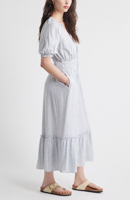 CASLONR CASLON(R) TIE FRONT LINEN BLEND MAXI SUNDRESS 