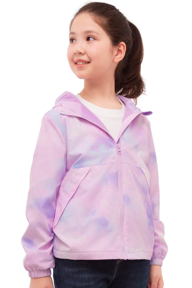 Kids' Lightweight Fleece-Lined Windbreaker, Alternate, color, Purple
