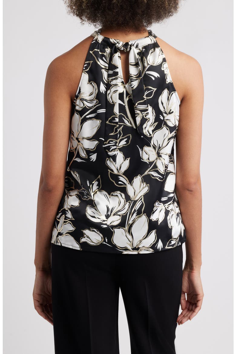 Noche Mar Satin Halter Top, Alternate, color, BLACK