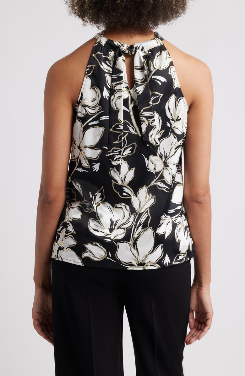 Tommy Bahama Noche Mar Satin Halter Top, Alternate, color, Black