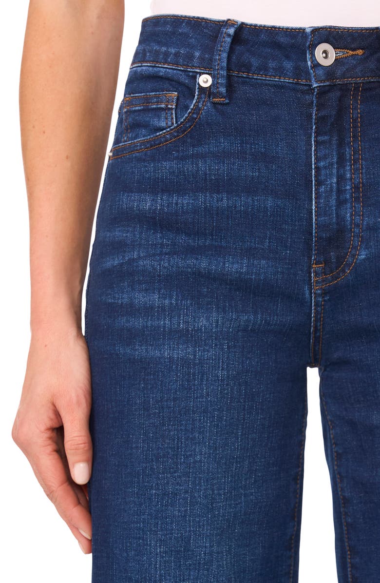 CeCe Raw Hem High Waist Wide Leg Jeans, Alternate, color, Riviera Wash