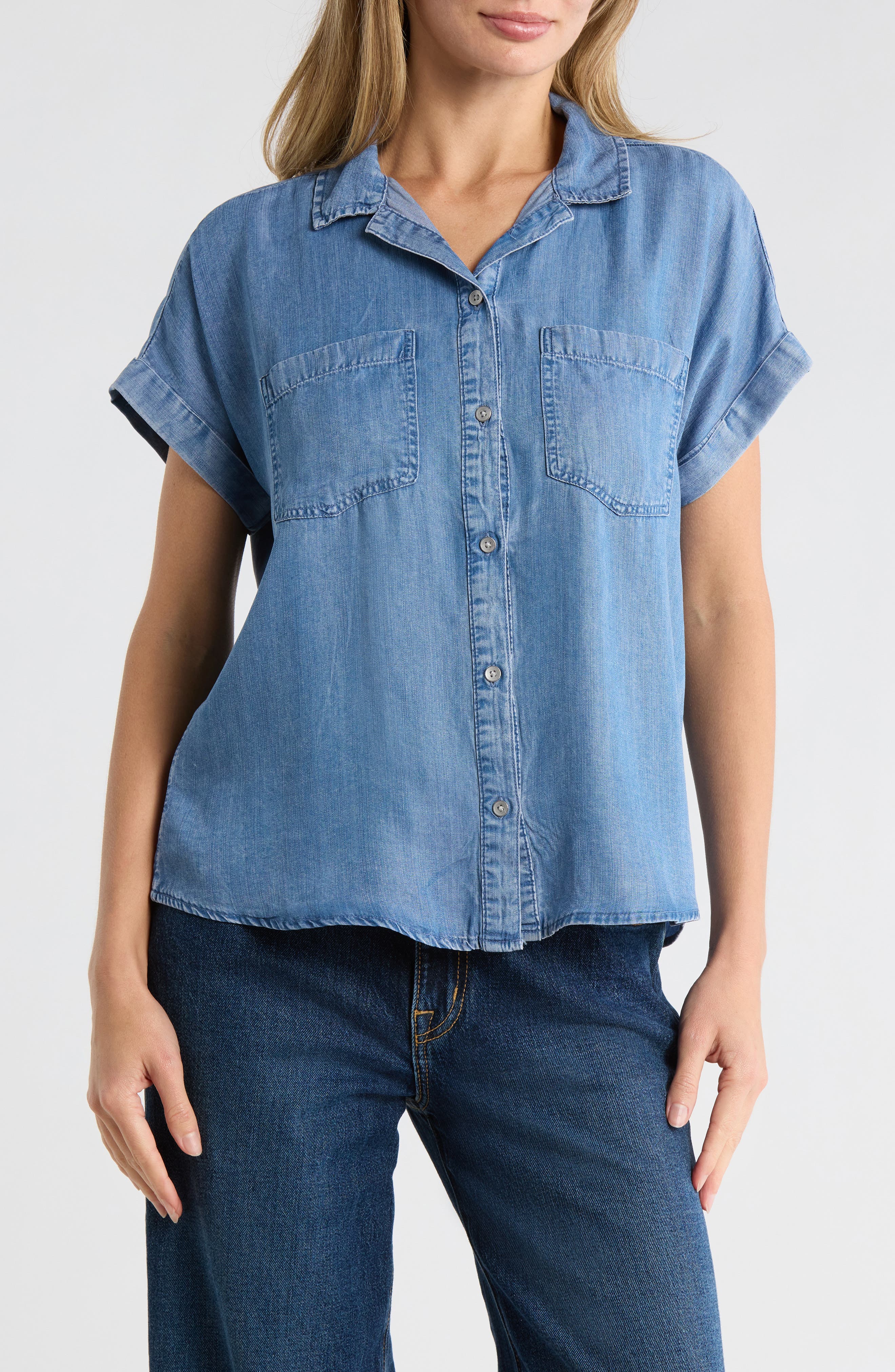 beachlunchlounge Issey Chambray Camp Shirt
