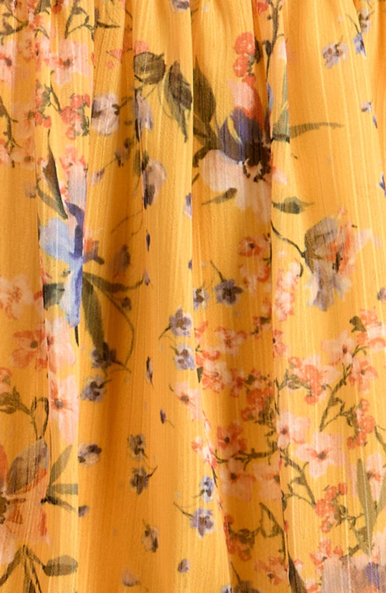 Ava & Yelly Kids' Puff Sleeve Tiered Chiffon Party Dress, Alternate, color, Yellow