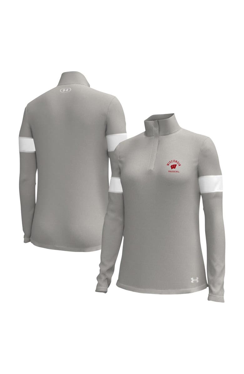 Under Armour Women's Under Armour Gray Wisconsin Badgers Gameday Challenger Quarter-Zip Top, Main, color, Gray