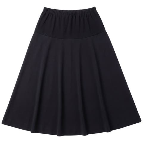 Ponte Stretch Flared Midi Skirt