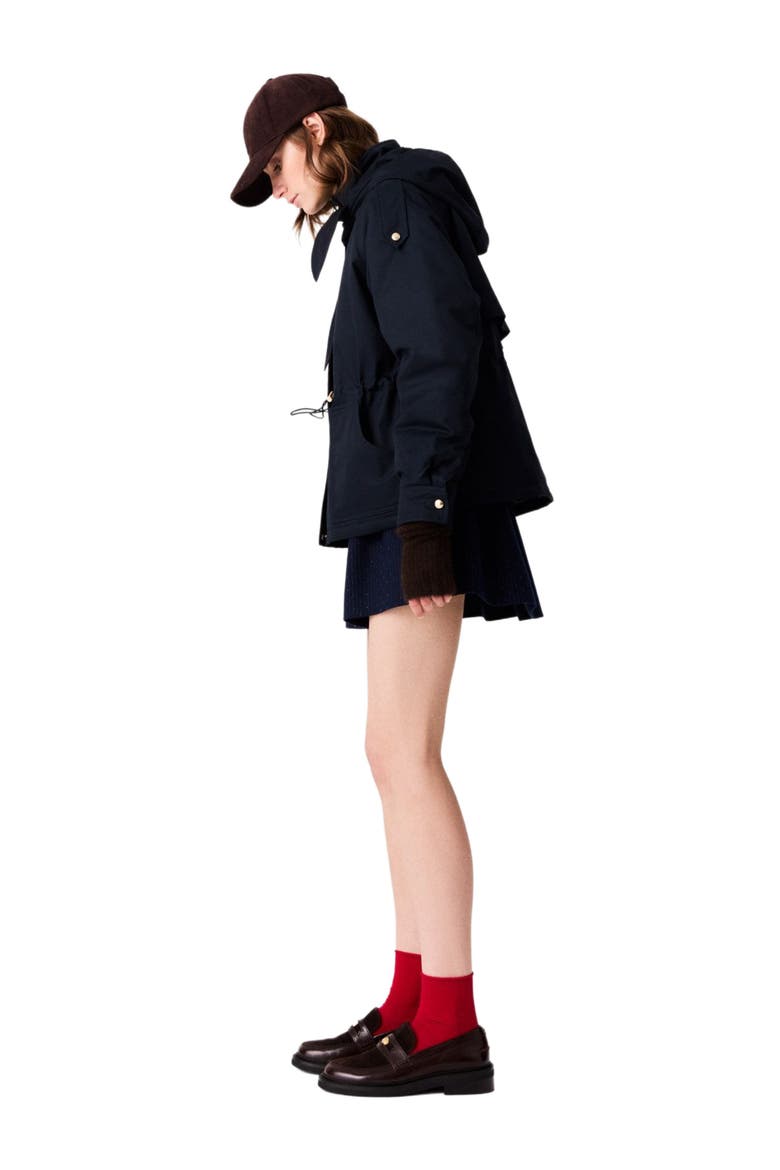 Mid-length quilted parka, Alternate, color, Navy