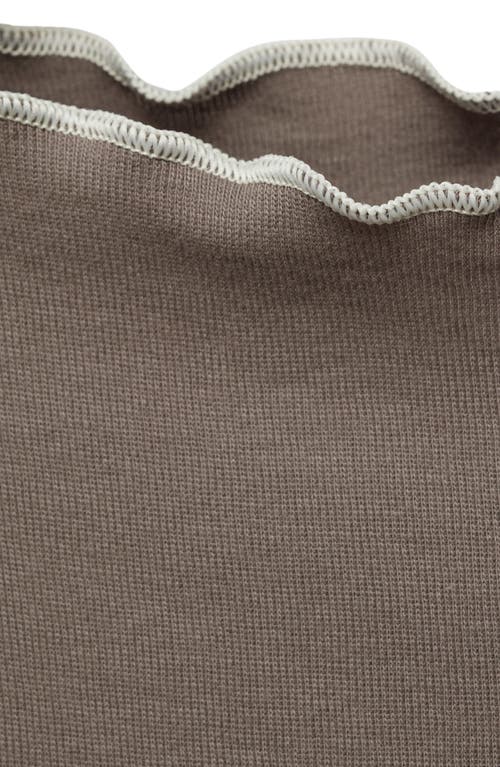Mango Curlita Lettuce Edge Cotton T-shirt In Medium Brown