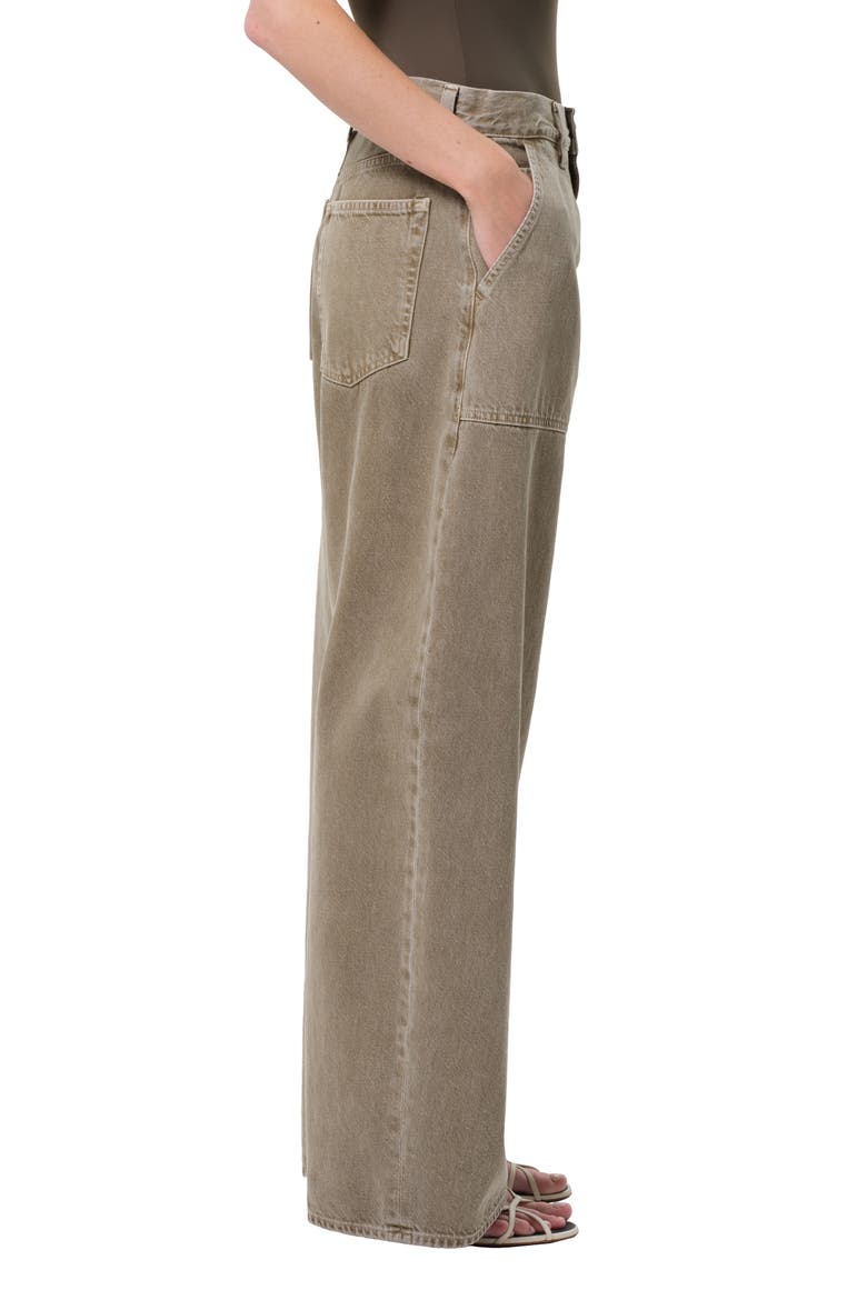Sefton Pleated High Waist Barrel Jeans, Alternate, color, CHOLLA