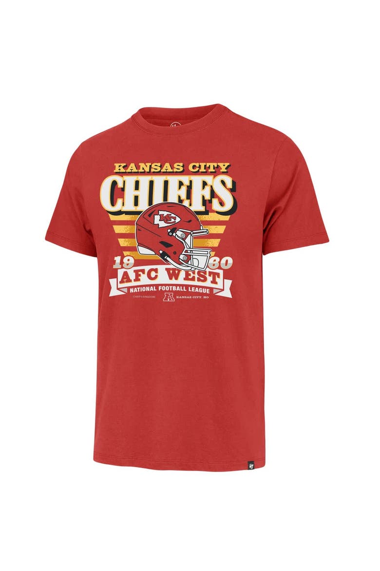 Men's '47 Red Kansas City Chiefs Stripe Splash Franklin T-Shirt, Alternate, color, Red