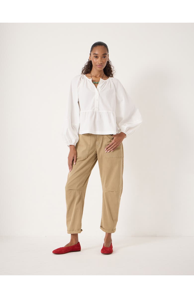 Hush Beck Cotton Peplum Blouse, Alternate, color, White