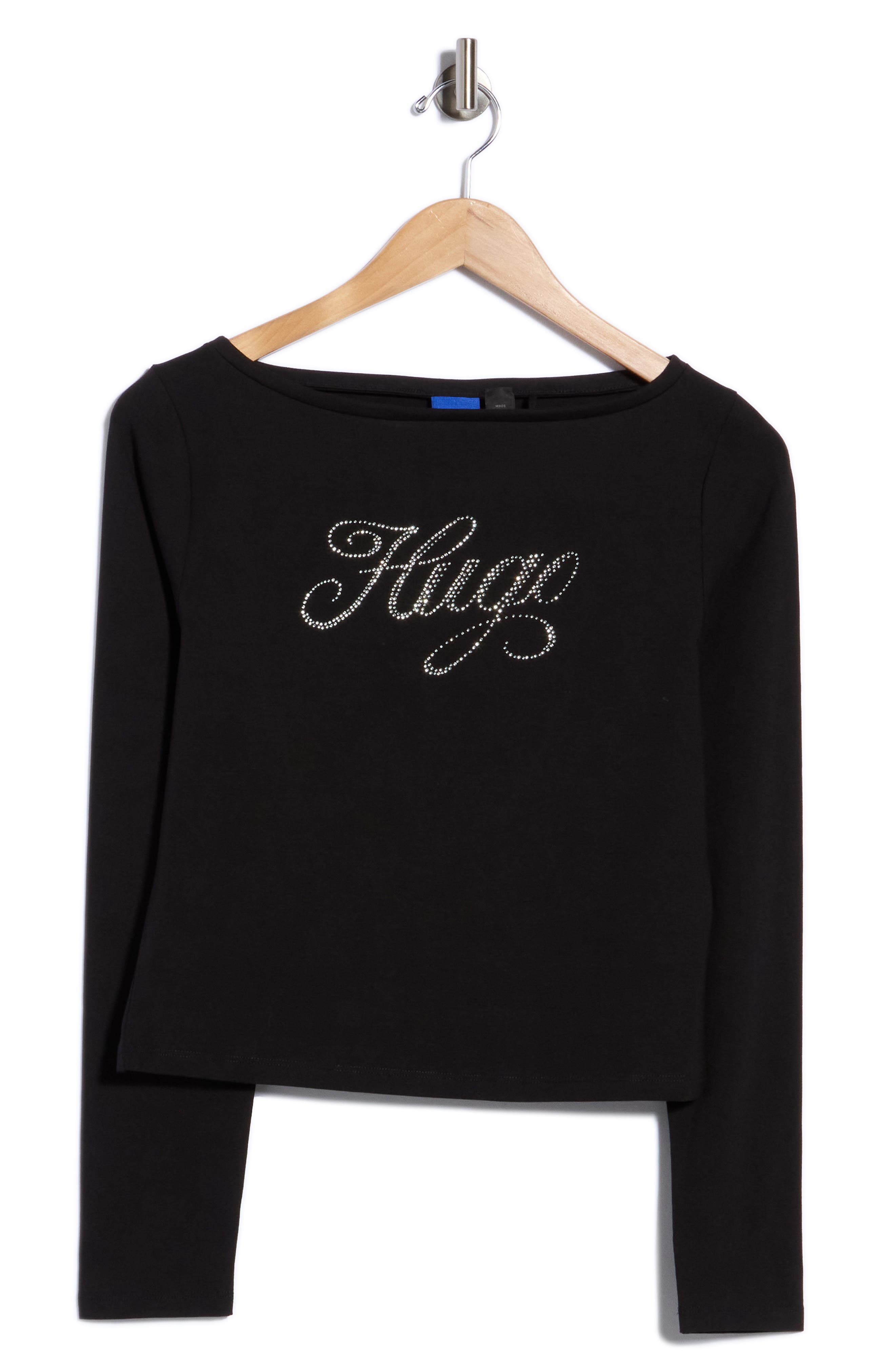 Dastja Crystal Logo Long Sleeve Top