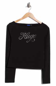 Dastja Crystal Logo Long Sleeve Top