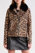 Longchamp Genuine Calf Hair Jacket with Genuine Shearling Collar