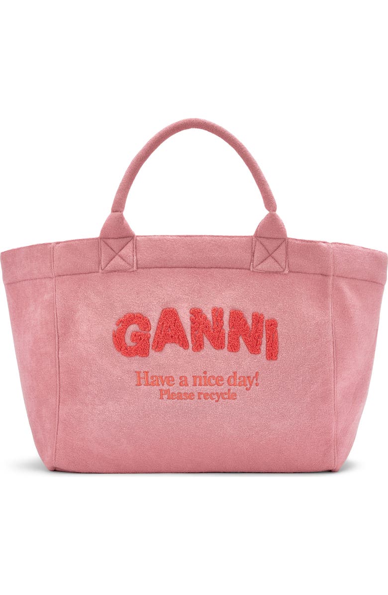 Ganni XXL Beach Resort Shopper, Main, color, Parfait Pink